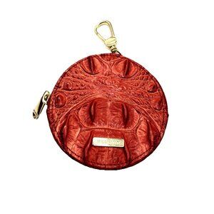 Brahmin Melbourne Collection Circle Coin Purse Red Opal Contour